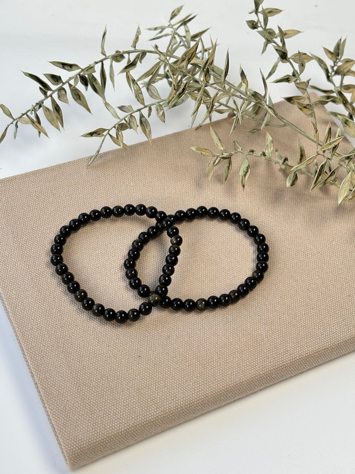 Goldschein Obsidian Armband 6mm