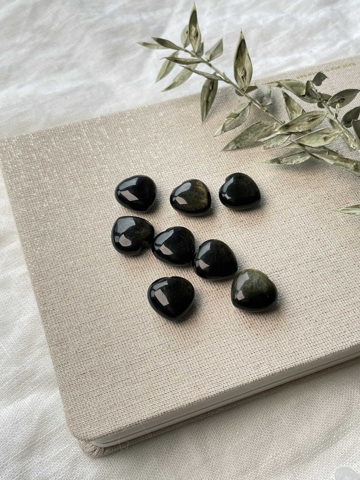 Goldschein Obsidian Herz